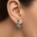 Royal Sapphire Zirconia Hoop Earrings - Orlumea