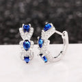 Royal Sapphire Zirconia Hoop Earrings - Orlumea