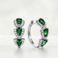 Royal Sapphire Zirconia Hoop Earrings - Orlumea
