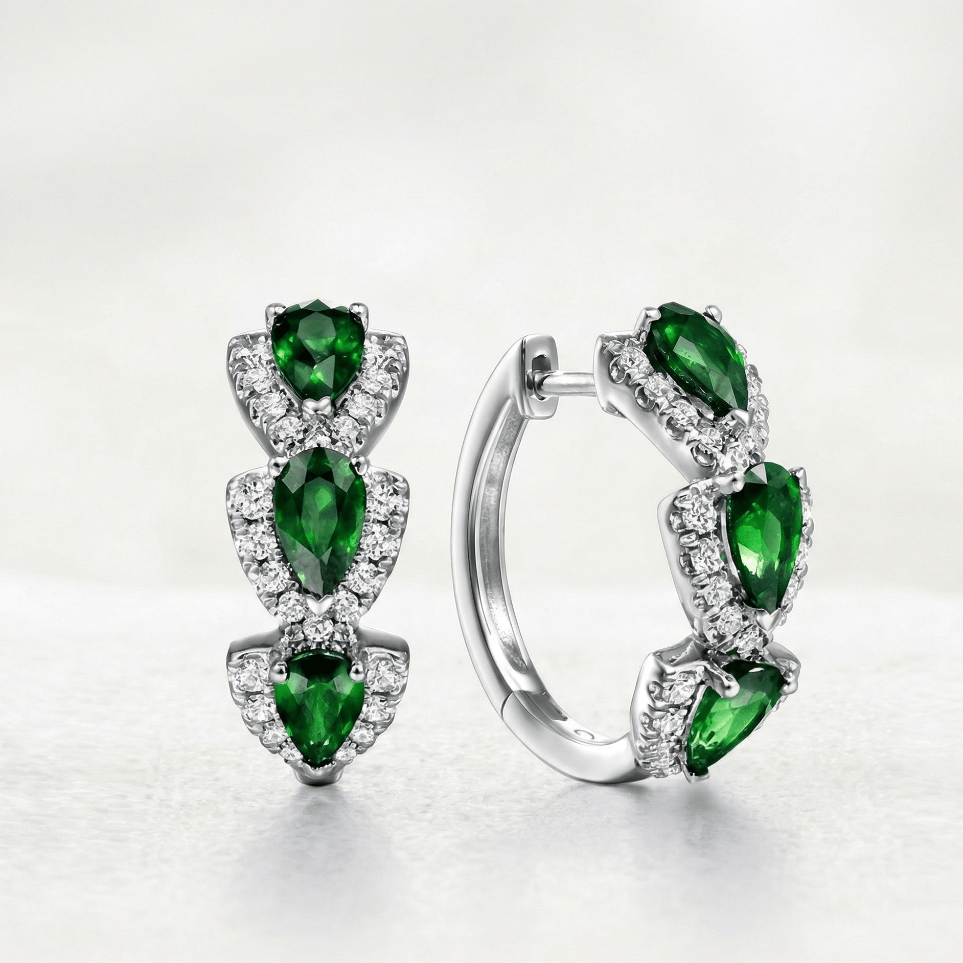 Royal Sapphire Zirconia Hoop Earrings - Orlumea