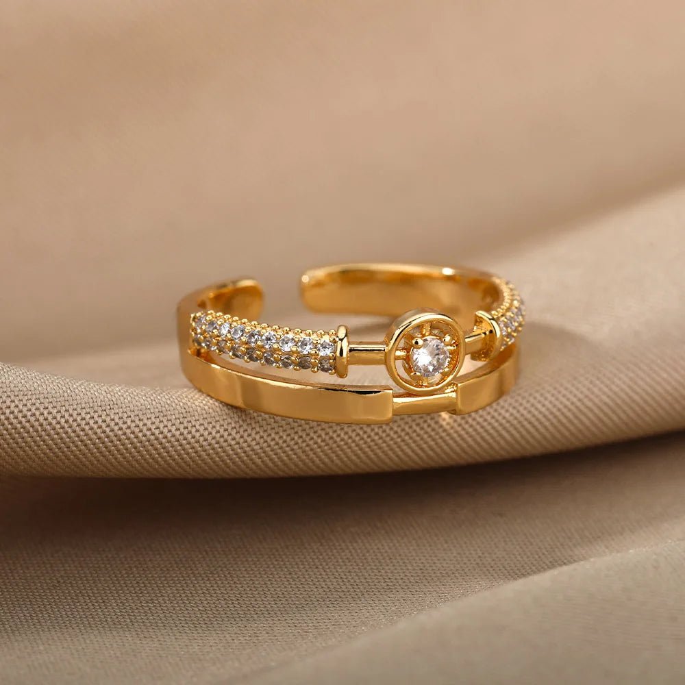 Sienna Crystal Adjustable Ring - Orlumea