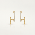 Sienna Double Crystal Huggie Earrings - Orlumea