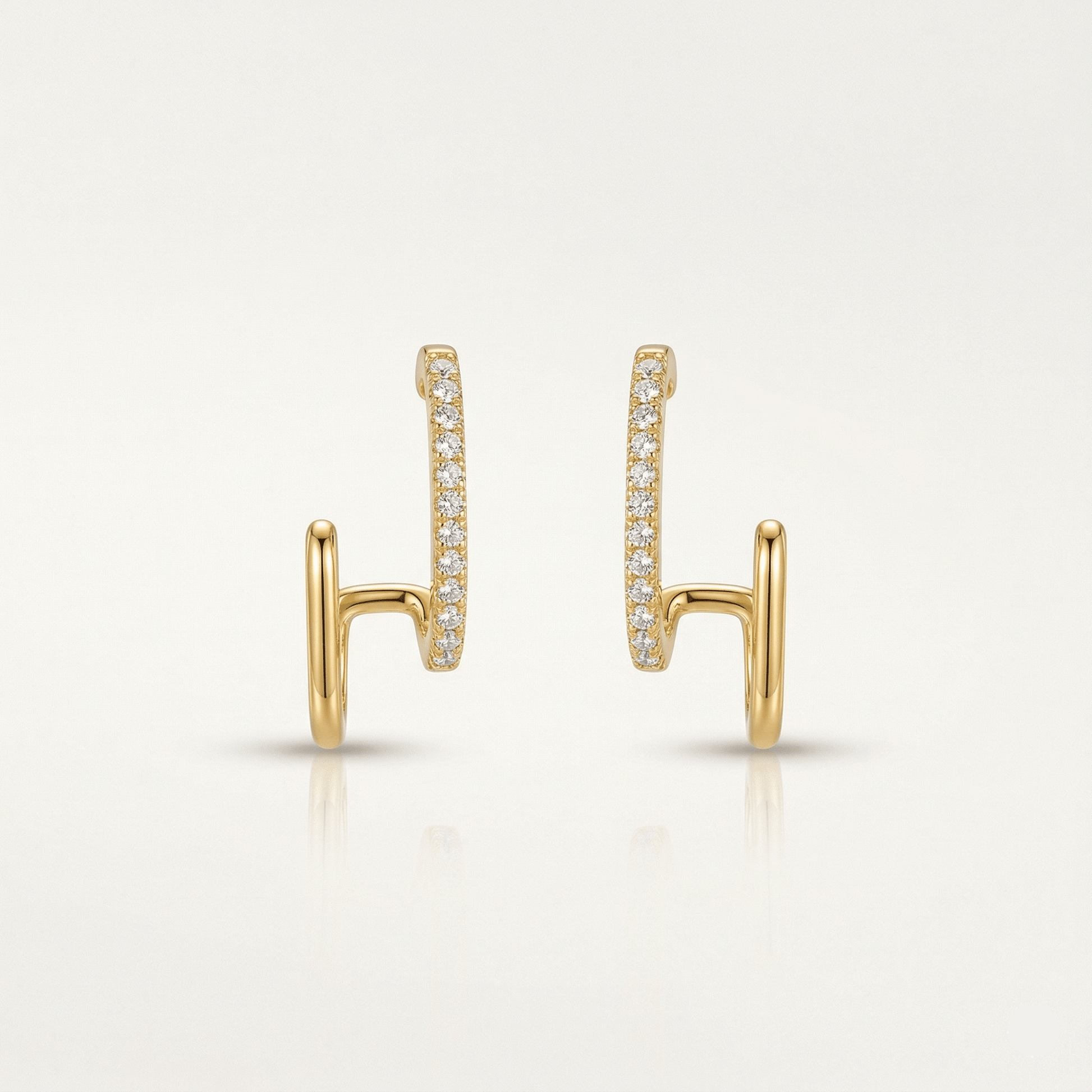 Sienna Double Crystal Huggie Earrings - Orlumea