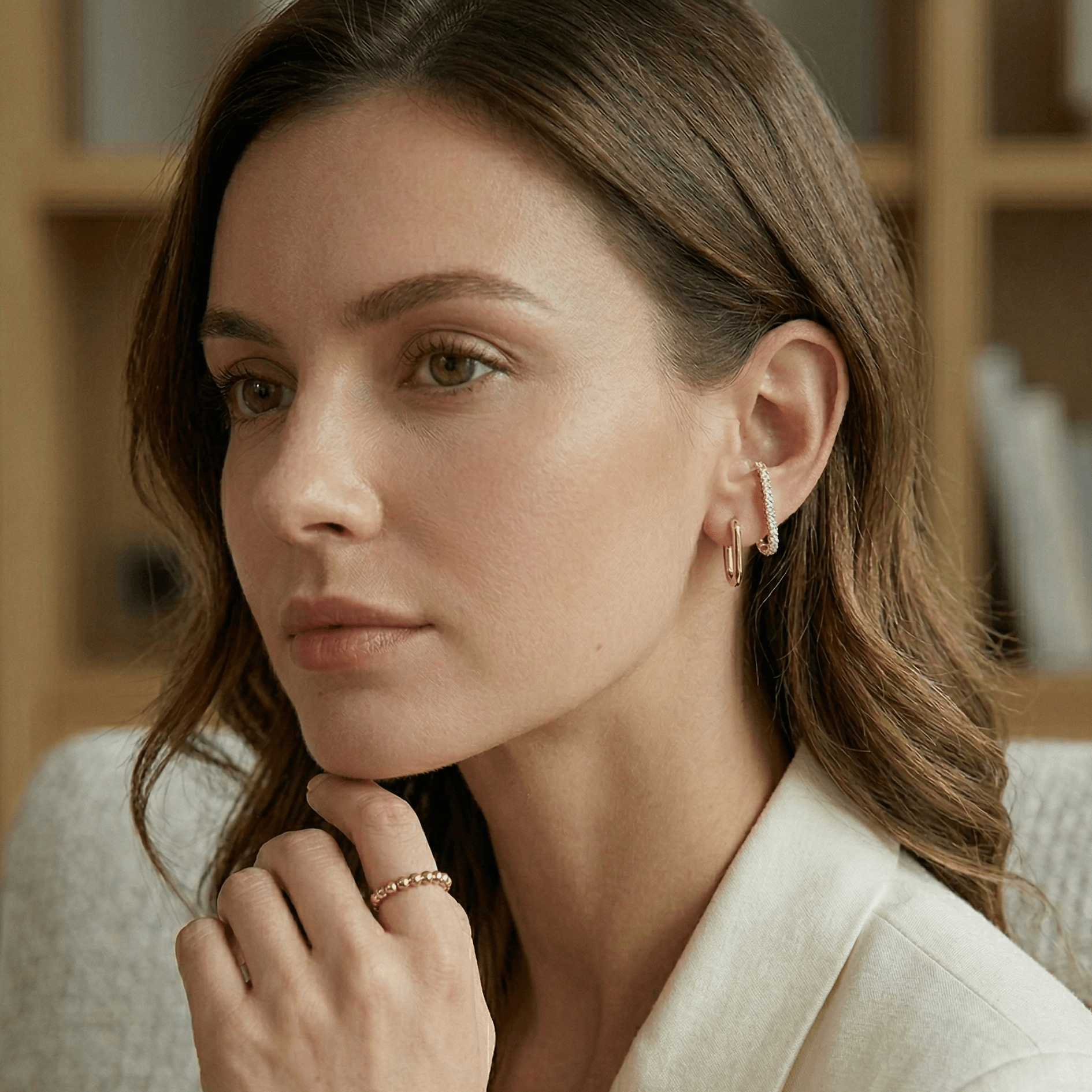 Sienna Double Crystal Huggie Earrings - Orlumea