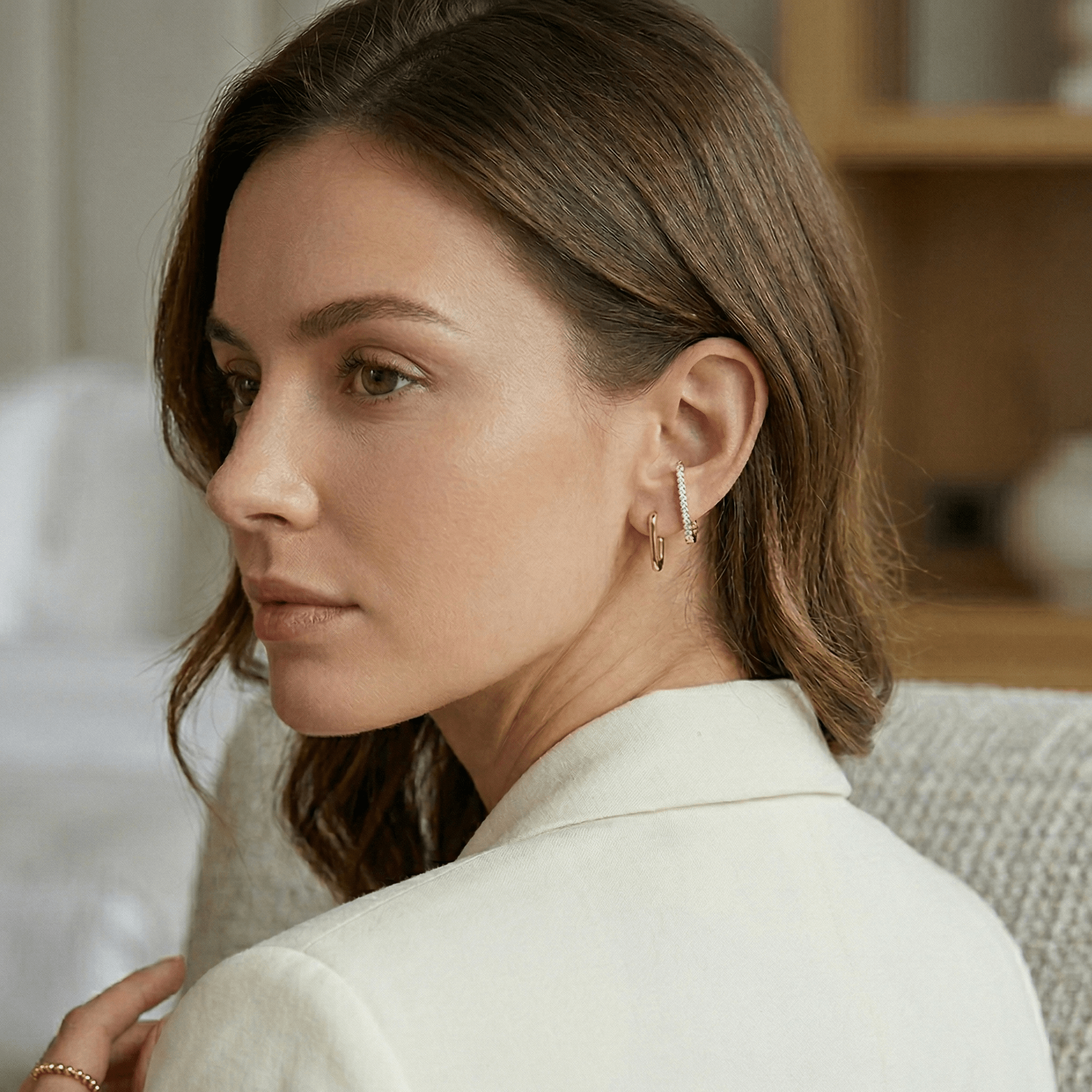 Sienna Double Crystal Huggie Earrings - Orlumea
