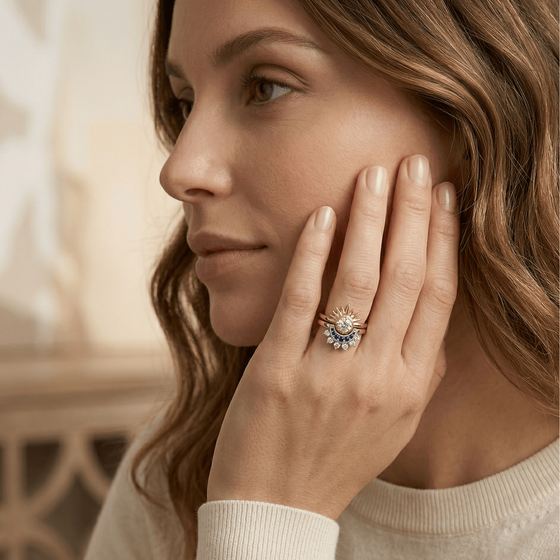 Solara Moon Gold Ring - Orlumea