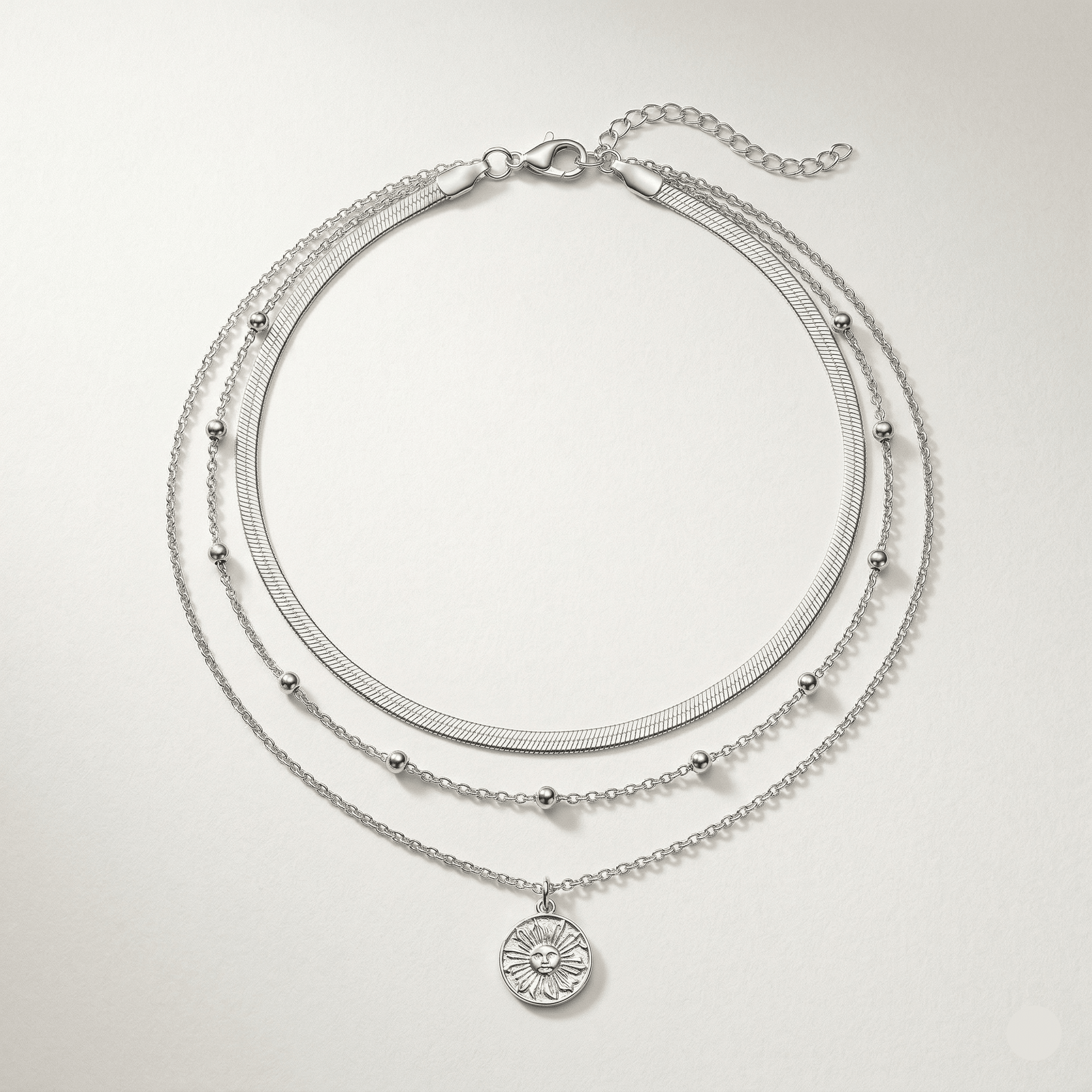 Triple Layer Gold Pendant Necklace - Orlumea