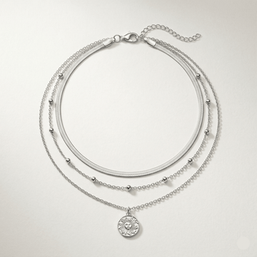 Triple Layer Gold Pendant Necklace - Orlumea