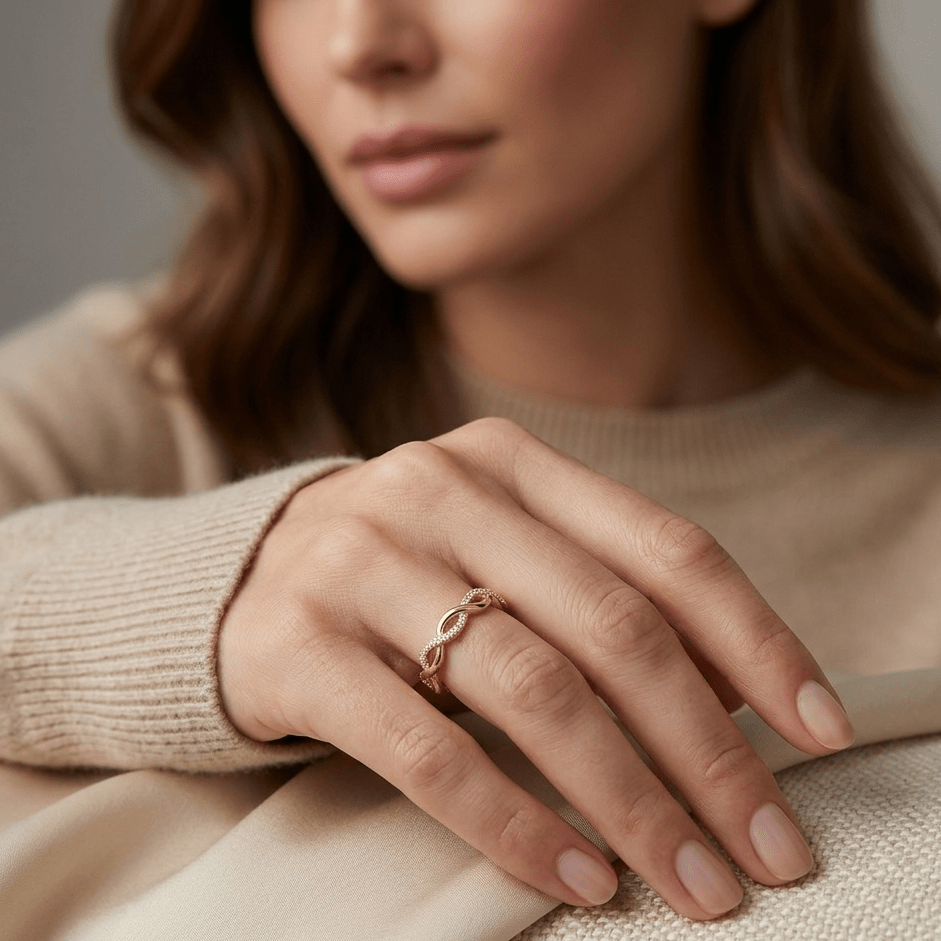 Twisted Zirconia Gold Ring - Orlumea