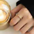 Twisted Zirconia Gold Ring - Orlumea