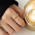 Twisted Zirconia Gold Ring - Orlumea